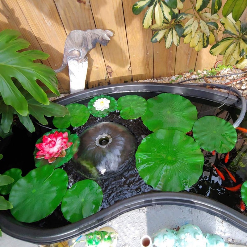 ZAUGONTW 12 Pieces Realistic Lily Pads Leaves  Artificial Floating Foam Lotus Leaves  Water Lily Pads Artificial Foliage Pond Decor for Pond Pool Aquarium Decoration - Image 3